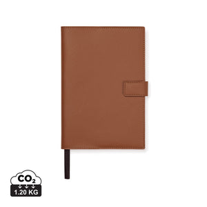 Taccuino VINGA Timo in PU RCS marrone - personalizzabile con logo