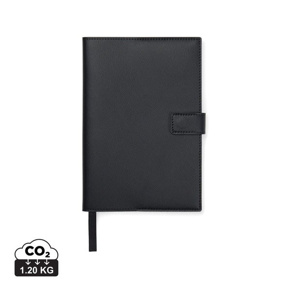 Taccuino VINGA Timo in PU RCS nero - personalizzabile con logo