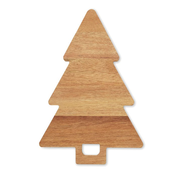 Taglere in acacia natalizio natural - personalizzabile con logo