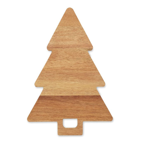 Taglere in acacia natalizio natural - personalizzabile con logo