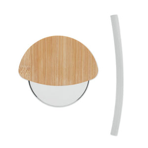 Tagliapizza rotondo in bambù natural - personalizzabile con logo