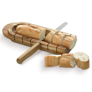 Tagliere baguette con coltello beige - personalizzabile con logo