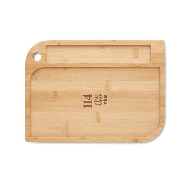 Tagliere e piatto in bamboo Legno - personalizzabile con logo