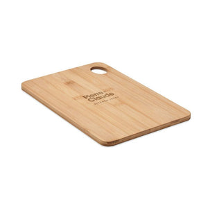 Tagliere grande in bamboo con foro beige - personalizzabile con logo