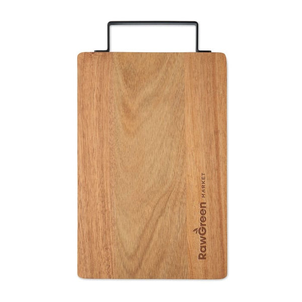 Tagliere in acacia con manico natural - personalizzabile con logo