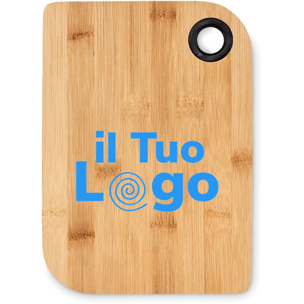 Tagliere in bamboo da appendere Nero - personalizzabile con logo