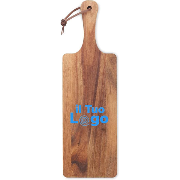 Tagliere in legno di acacia beige - personalizzabile con logo