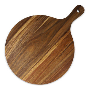 Tagliere in legno rotondo 31.5 cm natural - personalizzabile con logo