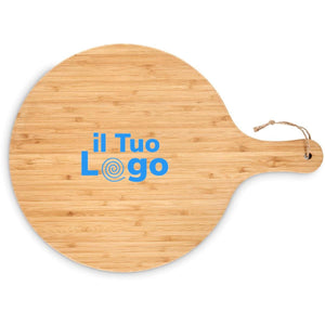 Tagliere rotondo da 31cm beige - personalizzabile con logo