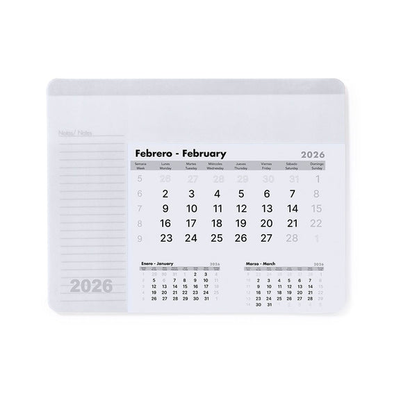 Tappetino Mouse Calendario Rendux bianco - personalizzabile con logo