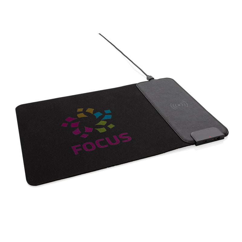 Tappetino Mouse con caricatore wireless 15W e porte USB Colore: nero €27.77 - P308.211