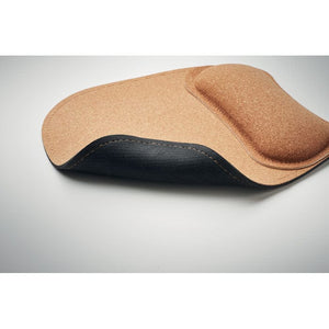 Tappetino mouse in sughero ergonomico beige - personalizzabile con logo