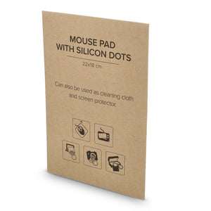 Tappetino mouse microfibra, puntini silicone, 18 × 22 cm, sublimazione. Bianco - personalizzabile con logo