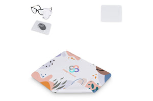Tappetino mouse microfibra, puntini silicone, 18 × 22 cm, sublimazione. Bianco - personalizzabile con logo
