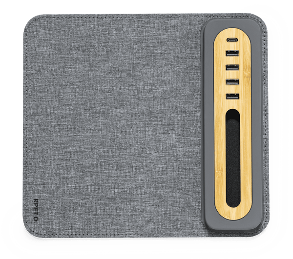 Tappetino Mouse Multifunzione Craig grigio - personalizzabile con logo