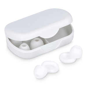 Tappi per le orecchie Travel-Comfort Bianco - personalizzabile con logo