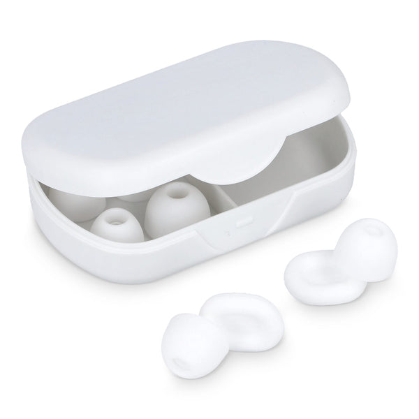 Tappi per le orecchie Travel-Comfort Bianco - personalizzabile con logo