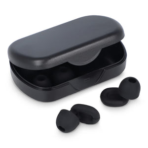 Tappi per le orecchie Travel-Comfort Nero - personalizzabile con logo