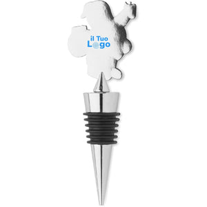 Tappo per bottiglia natalizio Color argento - personalizzabile con logo
