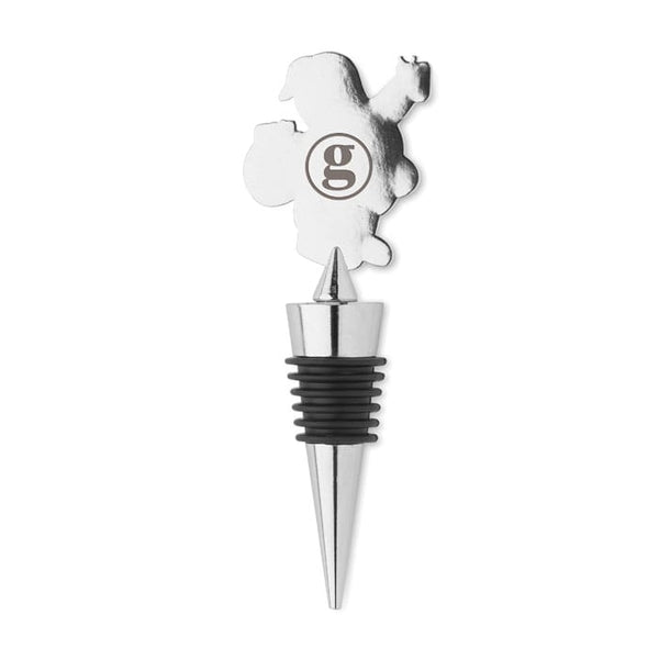 Tappo per bottiglia natalizio Color  Color argento - personalizzabile con logo