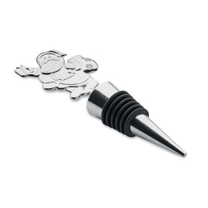 Tappo per bottiglia natalizio Color  Color argento - personalizzabile con logo