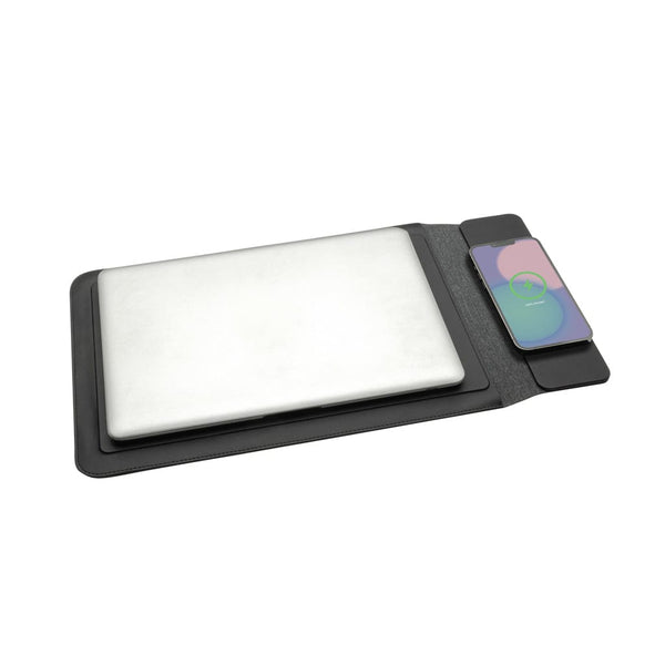 Tasca per PC 14-15,6" ricarica magnetica wireless Swiss Peak nero - personalizzabile con logo