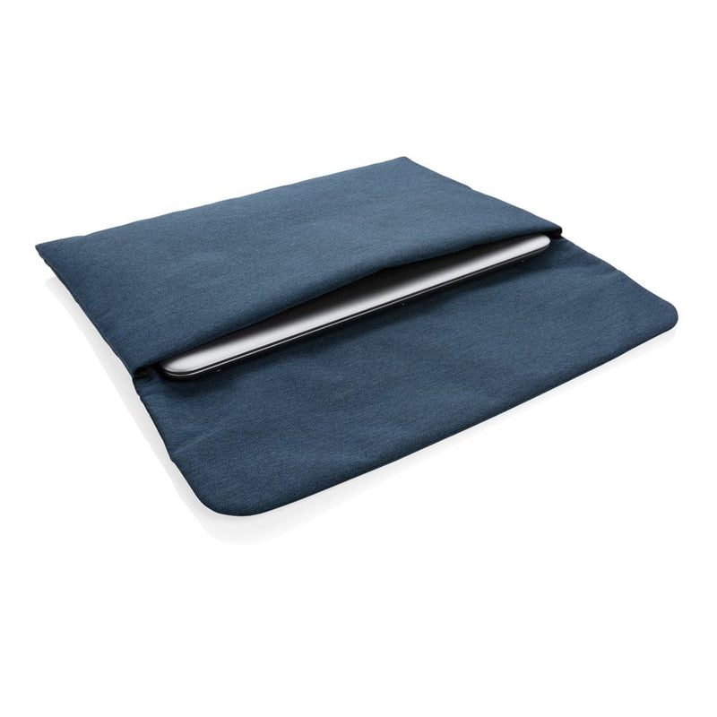 Tasca porta PC con chiusura magnetica senza PVC blu - personalizzabile con logo
