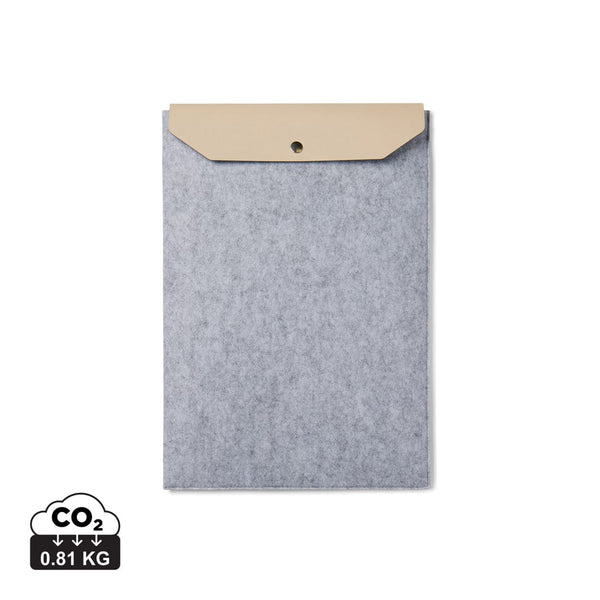 Tasca porta PC da 14" VINGA Albon in feltro GRS grigio - personalizzabile con logo