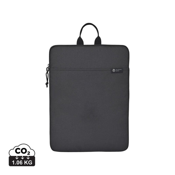 Tasca porta PC da 16" Renew in rPet AWARE™ nero - personalizzabile con logo