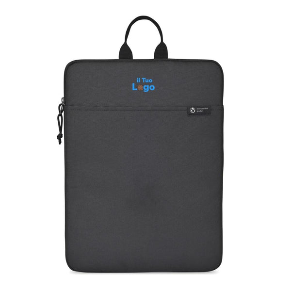 Tasca porta PC da 16" Renew in rPet AWARE™ nero - personalizzabile con logo