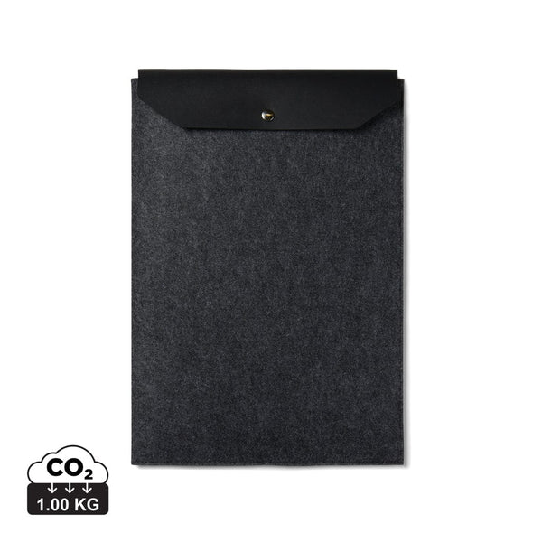 Tasca porta PC da 17" VINGA Albon in feltro GRS nero - personalizzabile con logo