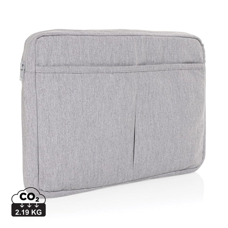 Tasca porta PC Laluka da 15,6" in cotone riciclato AWARE™ grigio - personalizzabile con logo