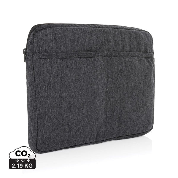 Tasca porta PC Laluka da 15,6" in cotone riciclato AWARE™ grigio scuro - personalizzabile con logo