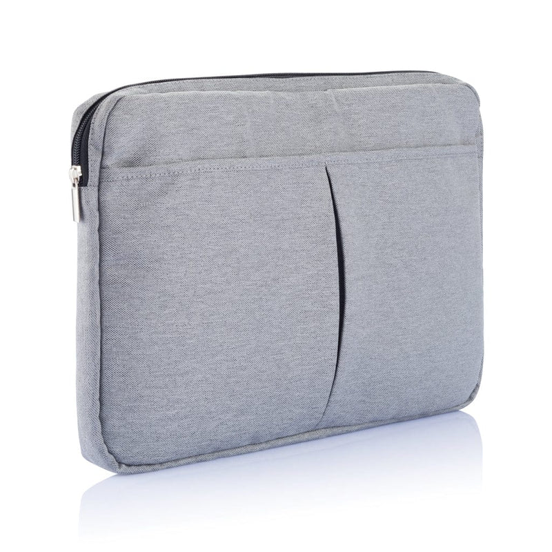 Tasca porta PC senza PVC grigio - personalizzabile con logo
