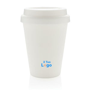 Tazza a doppia parete da caffè riutilizzabile 300ml - personalizzabile con logo