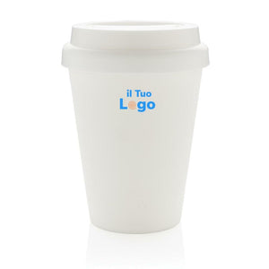 Tazza a doppia parete da caffè riutilizzabile 300ml - personalizzabile con logo