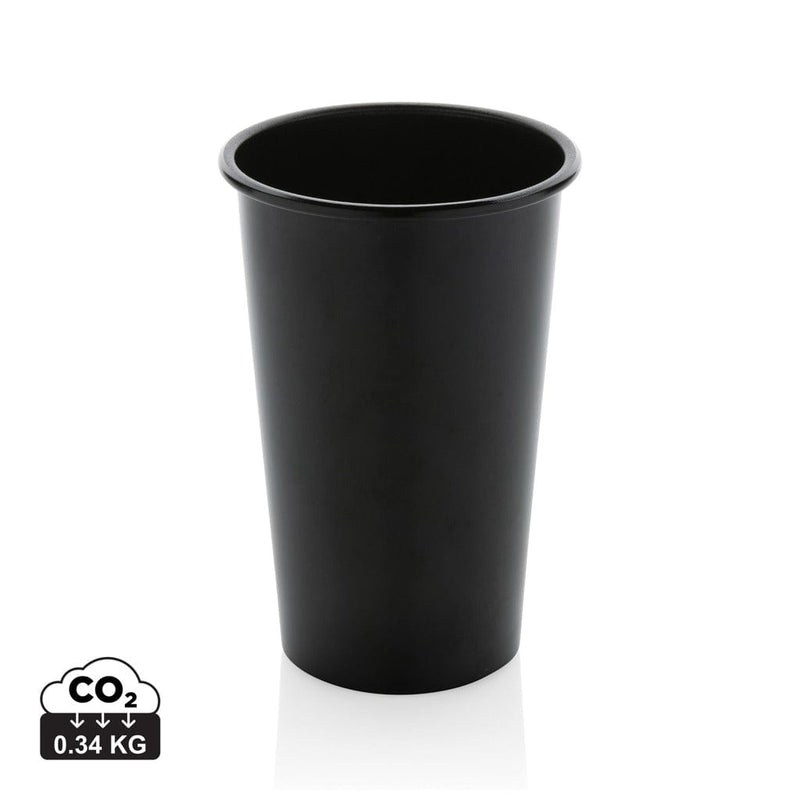 Bicchiere Alo in alluminio riciclato RCS 450 ml nero - personalizzabile con logo