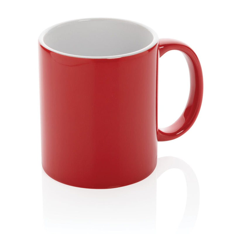 Tazza basic in ceramica rosso - personalizzabile con logo