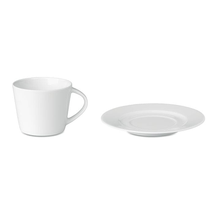 Tazza cappuccino e piattino bianco - personalizzabile con logo
