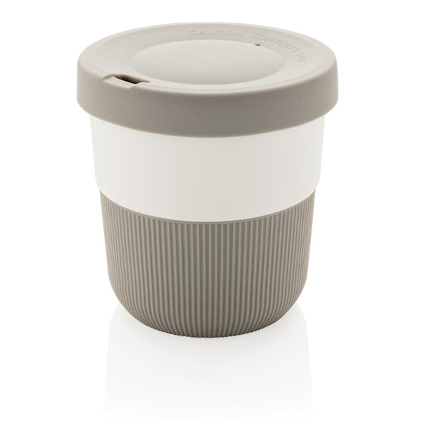 Tazza coffee to go 280ml in PLA grigio - personalizzabile con logo