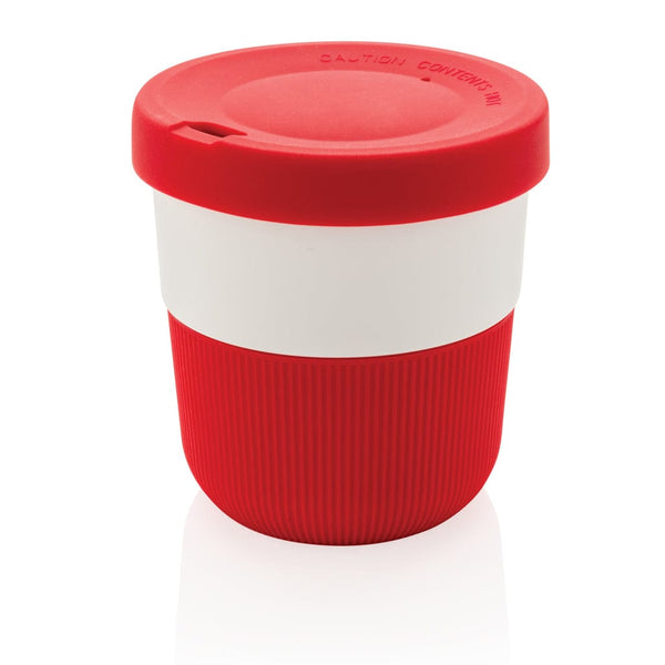 Tazza coffee to go 280ml in PLA rosso - personalizzabile con logo