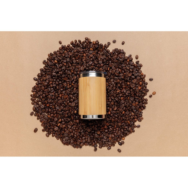 Tazza Coffee to go in bambù marrone - personalizzabile con logo