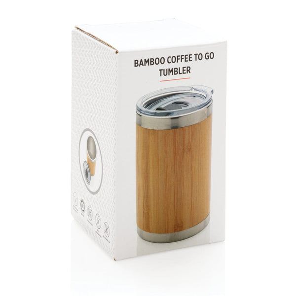 Tazza Coffee to go in bambù marrone - personalizzabile con logo