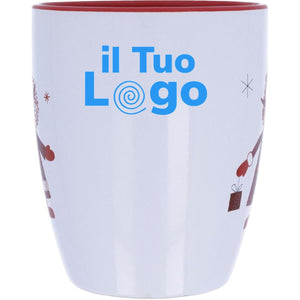 Tazza con cucchiaino integrato arcobaleno - personalizzabile con logo