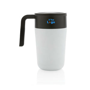 Tazza con manico in PP e SS riciclati GRS 480ml - personalizzabile con logo