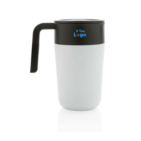 Tazza con manico in PP e SS riciclati GRS 480ml - personalizzabile con logo