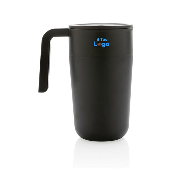 Tazza con manico in PP e SS riciclati GRS 480ml - personalizzabile con logo
