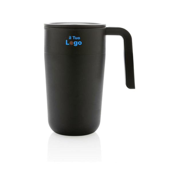 Tazza con manico in PP e SS riciclati GRS 480ml - personalizzabile con logo
