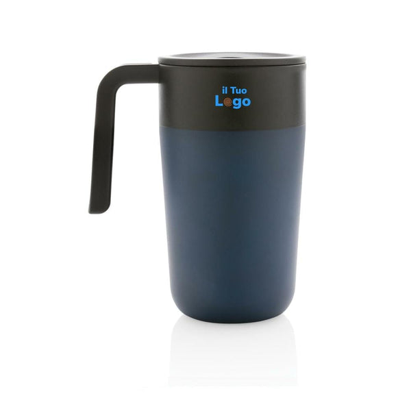 Tazza con manico in PP e SS riciclati GRS 480ml - personalizzabile con logo