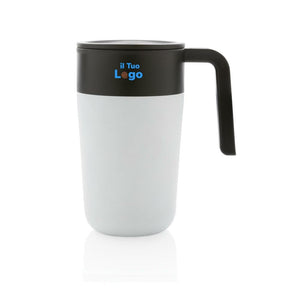 Tazza con manico in PP e SS riciclati GRS 480ml - personalizzabile con logo